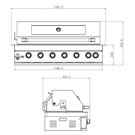 BBQ ΥΓΡΑΕΡΙΟΥ SEMI-PROF TGH-BI-B8B-G 6+1 26,7kW